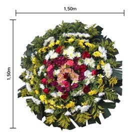 Coroa de flores Especial com flores do campo, Rosas, Tango e Folhagens