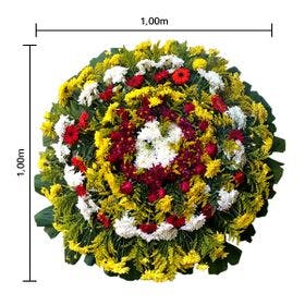 Coroa de flores Pequena  Flores de Campo, Gerberas, Rosas, Tangos e Folhagens